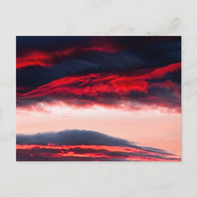 Feuer in Wolken Postkarte (Vorderseite)
