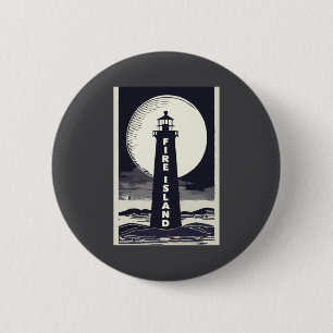 Feuer Insel Leuchtturm New York Mond  Button