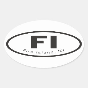 Feuer-Inselaufkleber Ovaler Aufkleber