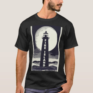 Feuer Island Leuchtturm New York Mond T-Shirt