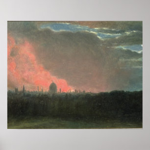 Feuer John Constables   in London gesehen von Poster