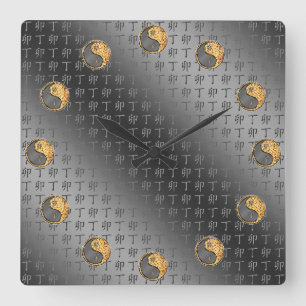Feuer Kaninchen Quadratische Wanduhr