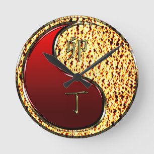 Feuer Kaninchen Runde Wanduhr