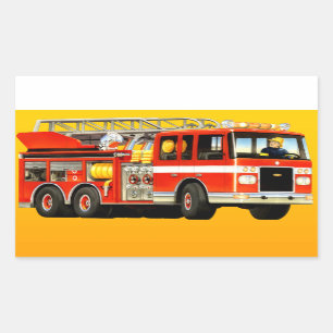 Feuer-LKW-Party Rechteckiger Aufkleber