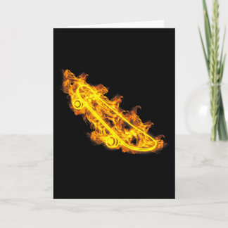 Feuer Longboard Skateboard Flammender Skater Skate Karte
