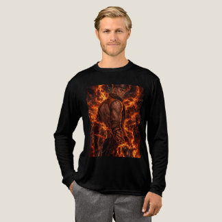 Feuer-Magier-Fantasy-Krieger-Grafik-T-Shirt Tri-Blend Shirt