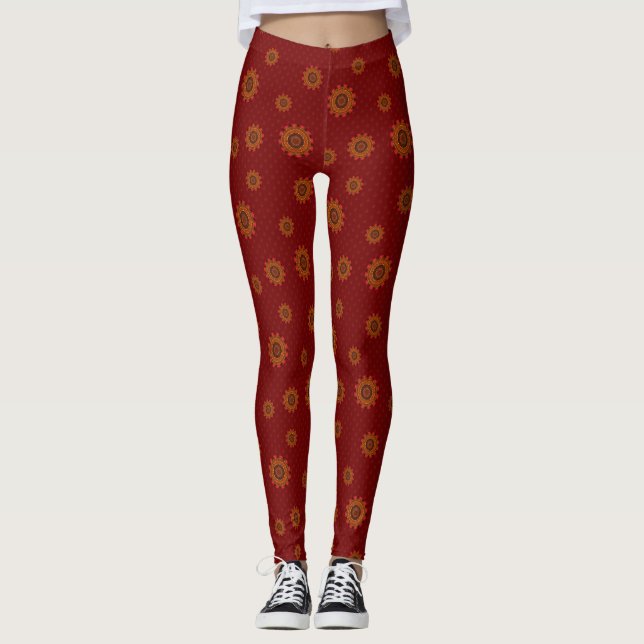Feuer Mandala Leggings (Vorderseite)