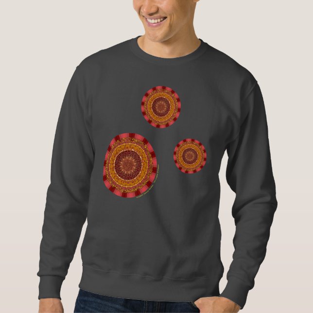 Feuer-Mandala-Männer-Dunkles-Shirt Sweatshirt (Vorderseite)