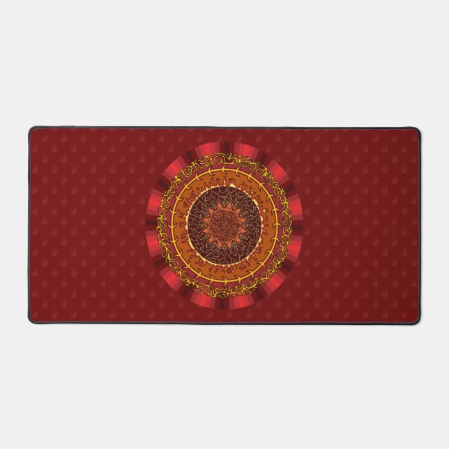 Feuer Mandala Schreibtischunterlage (Vorderseite)