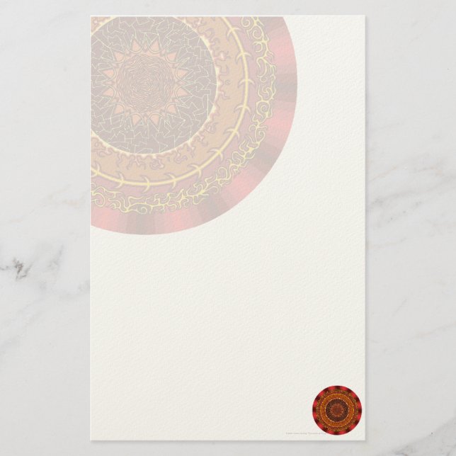 Feuer-Mandala-Stationery Briefpapier (Vorderseite)