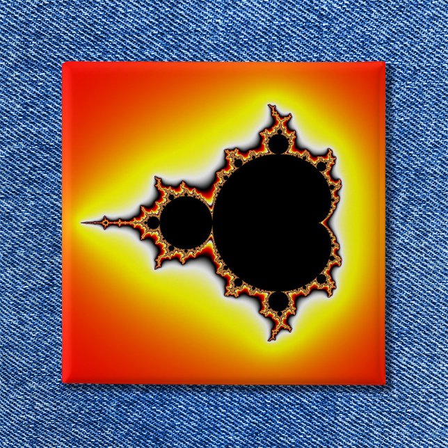 Feuer-Mandelbrot-Fraktal Button (Fire Mandelbrot Pinback Button)