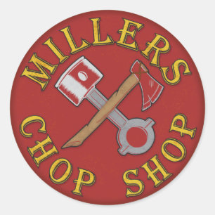 Feuer-Motor-Rot-Logo Runder Aufkleber