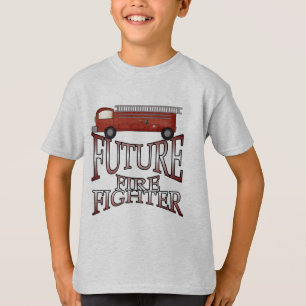 Feuer-Motor-zukünftige Feuerwehrmann-T - Shirts