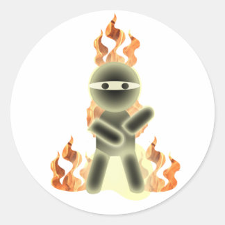 Feuer Ninja (von L. kolohe Nick) Runder Aufkleber