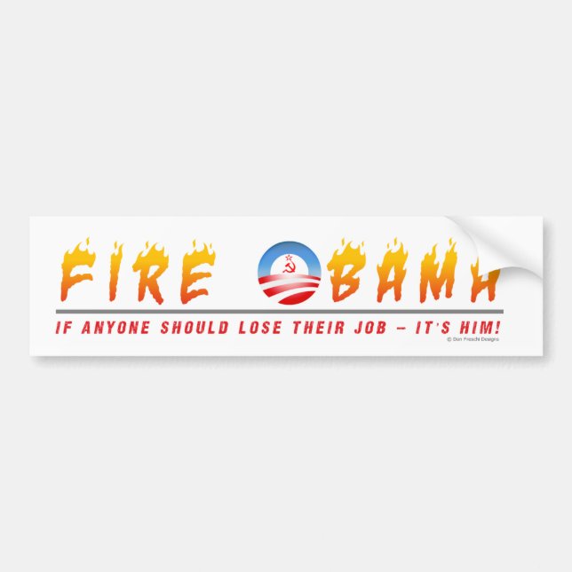 Feuer Obama Autoaufkleber (Vorne)
