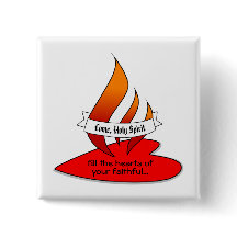 Feuer oder Flammen und Herz mit Zitat Pfingsten