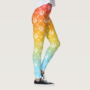 Feuer Ombre in rosa blau und gelb Leggings