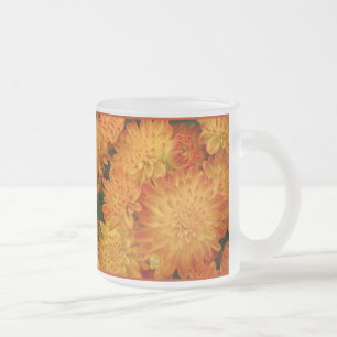 Feuer Orange Chrysanthemas Mattglastasse