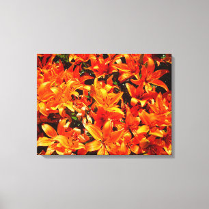 Feuer-orange Lilien-Blumen-Leinwand Leinwanddruck