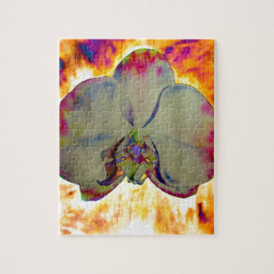 Feuer Orchid, abstrakte, lebendige Aquarellblüte