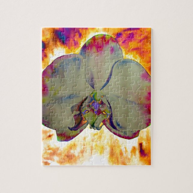 Feuer Orchid, abstrakte, lebendige Aquarellblüte (Vertikal)