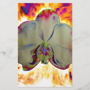 Feuer Orchid, abstrakte, lebendige Aquarellblüte