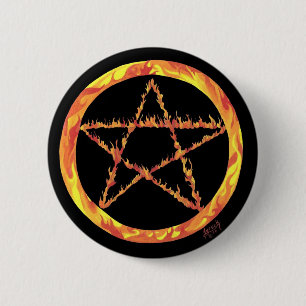 Feuer-Pentagramm Button