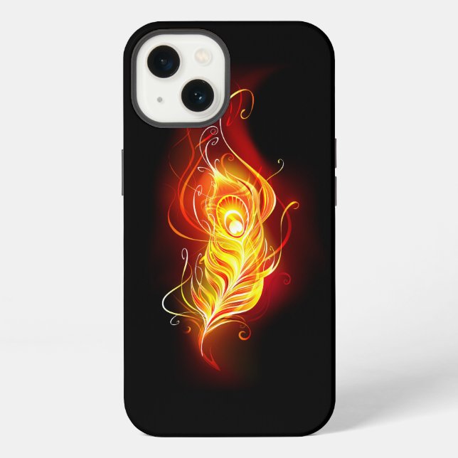 Feuer-Pfauenfeder iPhone Hülle (Rückseite)