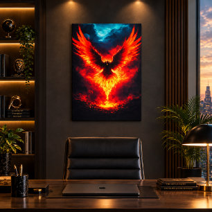 Feuer Phoenix aufstrebende Canvas Print Leinwanddruck