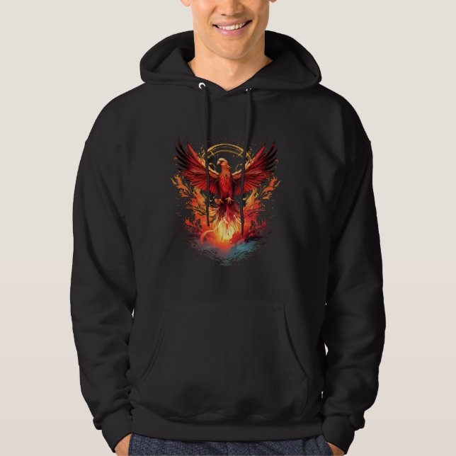 Feuer Phoenix Bird Mythic Bird Phoenix Rising Rej Hoodie (Vorderseite)