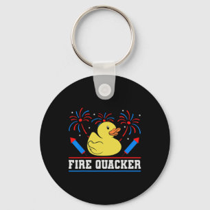 Feuer-Quacker-Gummiente 4. Juli Feuerwerk Schlüsselanhänger