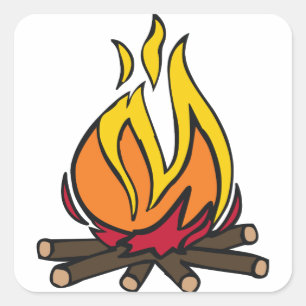 Feuer Quadratischer Aufkleber
