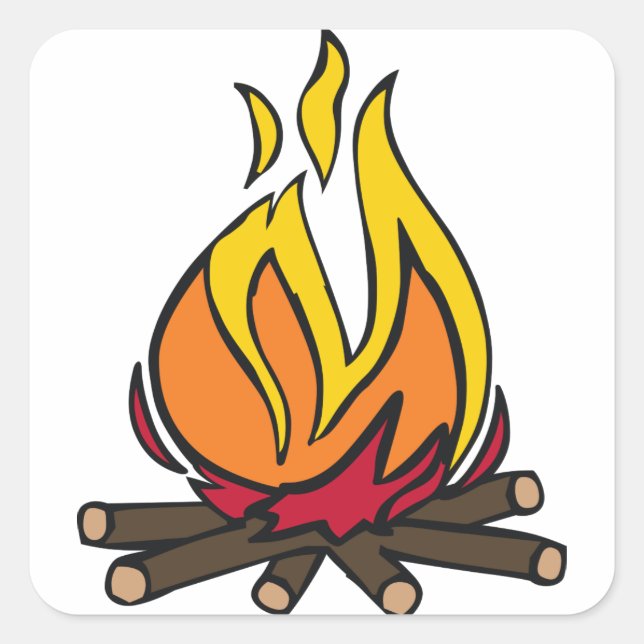 Feuer Quadratischer Aufkleber (Vorderseite)