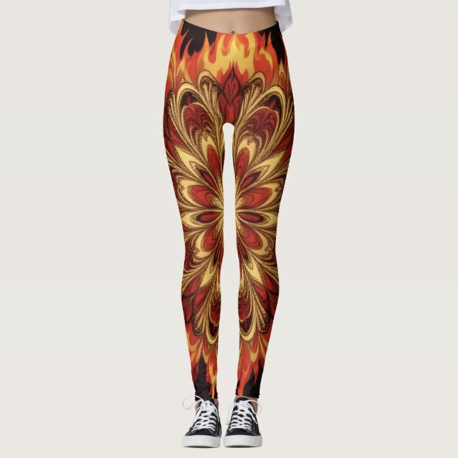 Feuer Rad  Leggings (Vorderseite)