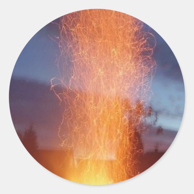 Feuer Runder Aufkleber (Vorderseite)