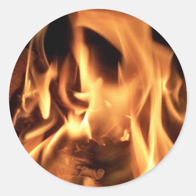 Feuer Runder Aufkleber (Vorderseite)