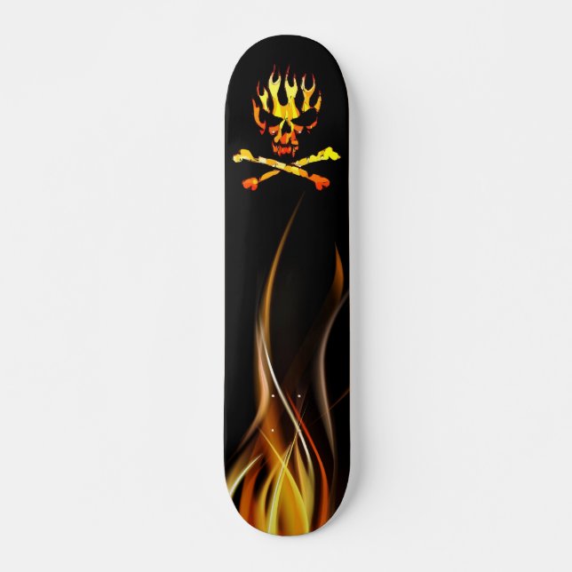 Feuer-Schädel Skateboard (Vorne)