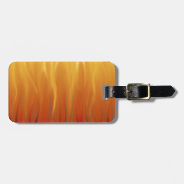 Feuer - Simulierte Flammen abstrakte Kunst Gepäckanhänger (Vorderseite horizontal)