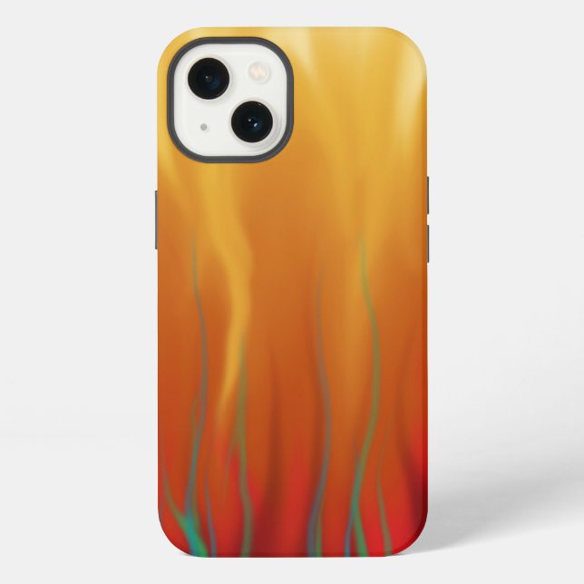 Feuer - Simulierte Flammen abstrakte Kunst iPhone Hülle (Rückseite)