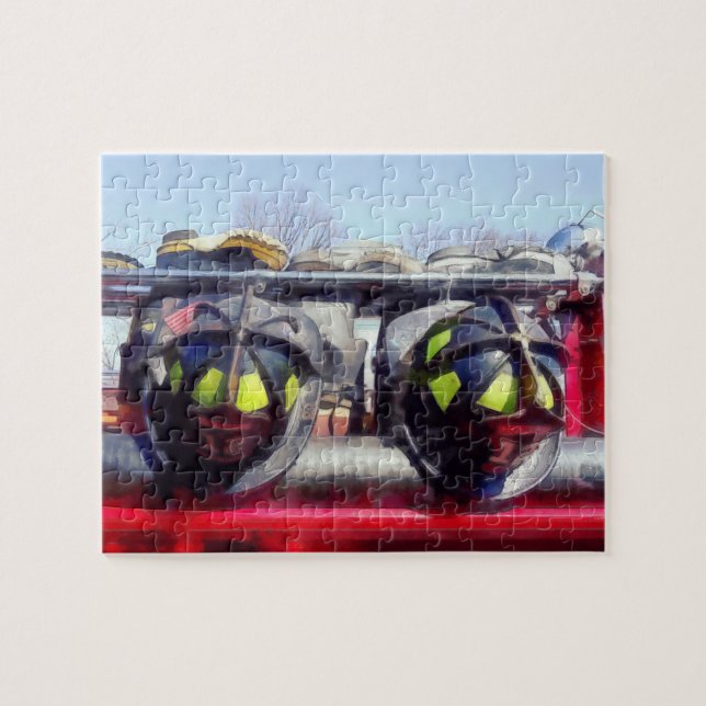 Feuer-Sturzhelm und Stiefel (Horizontal)