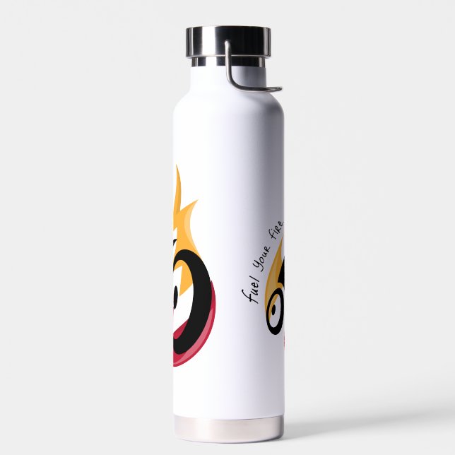 Feuer tanken. Radmotivation Trinkflasche (Links)