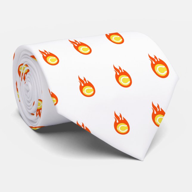 Feuer-Tennis-Balls Moderne Coole Funky Vater Vater Krawatte (Gerollt)