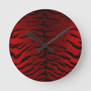 Feuer-Tiger-Haut-Druck Runde Wanduhr