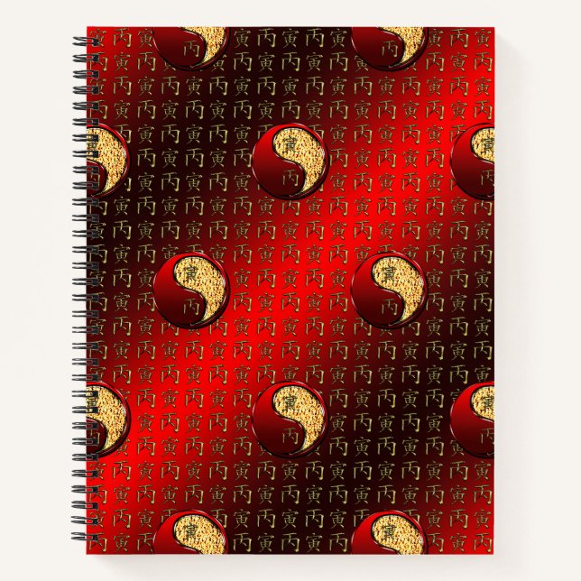 Feuer Tiger Notizbuch (Vorderseite)