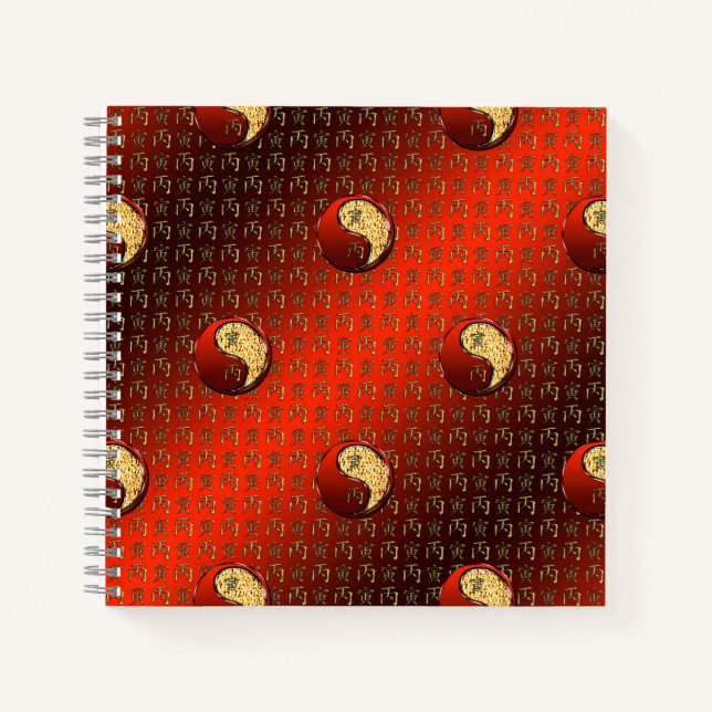 Feuer Tiger Notizbuch (Vorderseite)