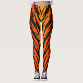 Feuer-Tiger-Streifen-Tierdruck Leggings