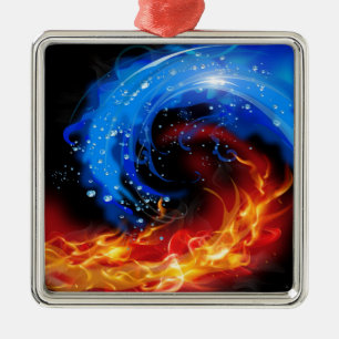 Feuer-u. Wasser-cooles abstraktes Ornament Aus Metall