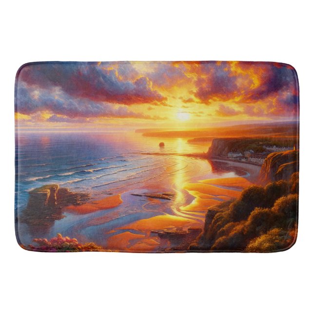 Feuer über der Küste Badematte (Vorderseite)