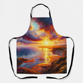 Feuer über der Küste Schürze