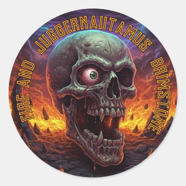 FEUER UND BRIMSTONE-Aufkleber Runder Aufkleber (Vorderseite)